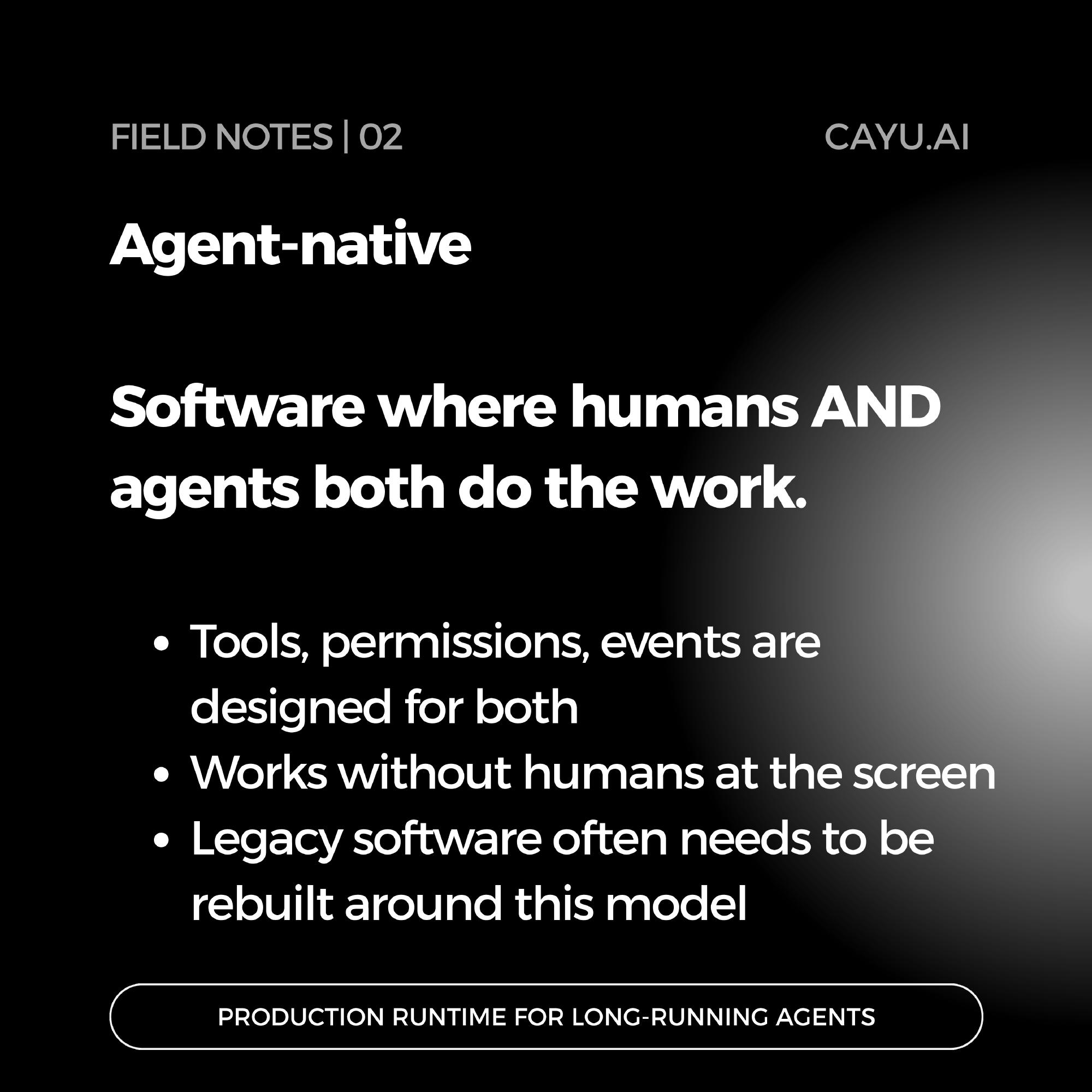 Agent-native software is designed for humans and agents to operate together.
